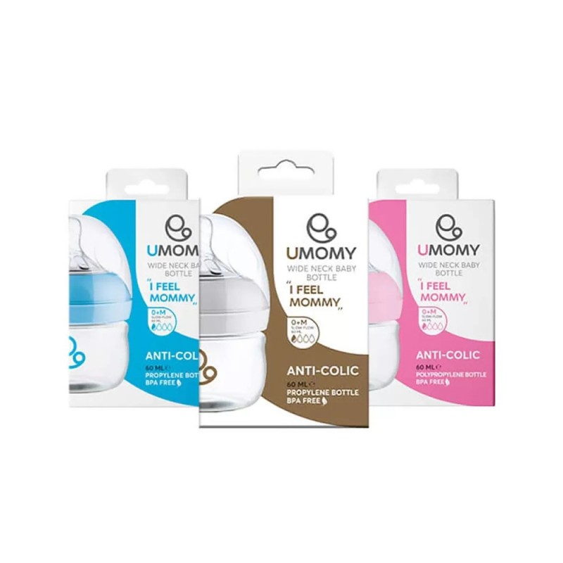 شیشه شیر طلقی 0+ ماه یومامی  UMOMY ظرفیت 60 میلی لیتر