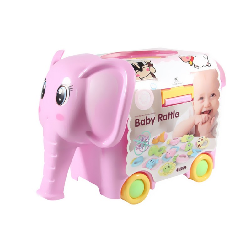 پک جغجغه نوزاد طرح فیل  بسته 13 عددی