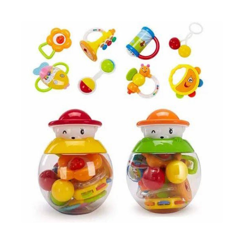 پک جغجغه نوزاد طرح دلقک بسته 8 عددی