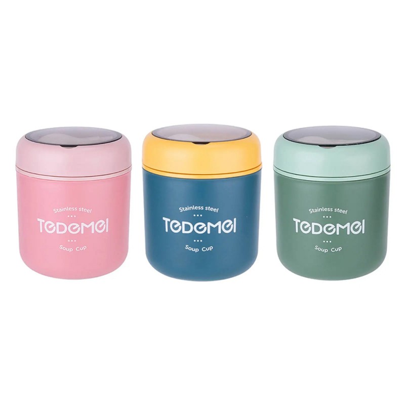 ظرف غذا استیل قاشق دار Tedemel ظرفیت 500 میلی لیتر