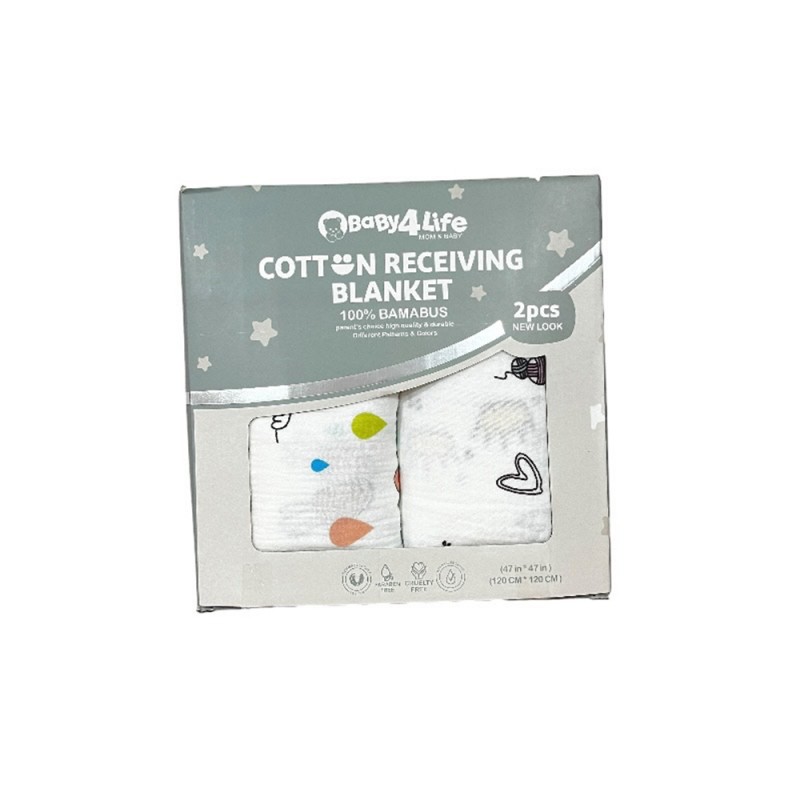 خشک کن دورپیچ موسلین  بیبی فورلایف  Baby4life بسته دو عددی دخترانه