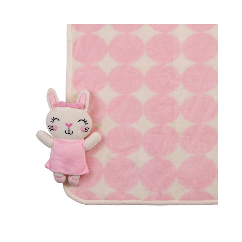 پتو مخملی نوزاد با عروسک baby buddies