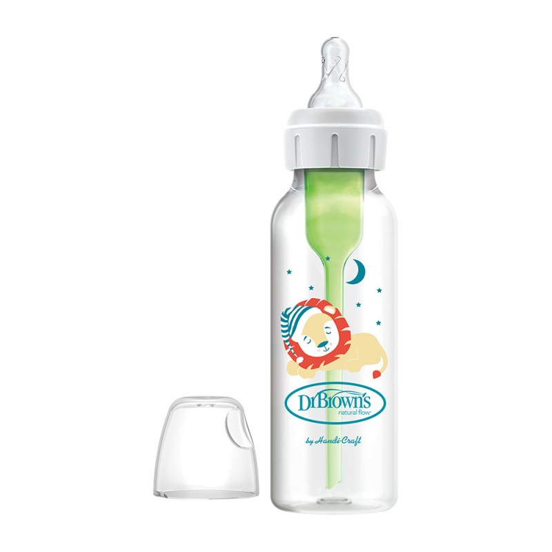 شیشه شیر طلقی +0 ماه دکتر براون Dr Browns ظرفیت 250 میلی لیتر طرح شیر