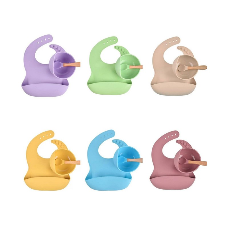 ست غذا خوری تمام سیلیکون کودک چیکو  chicco بسته سه عددی