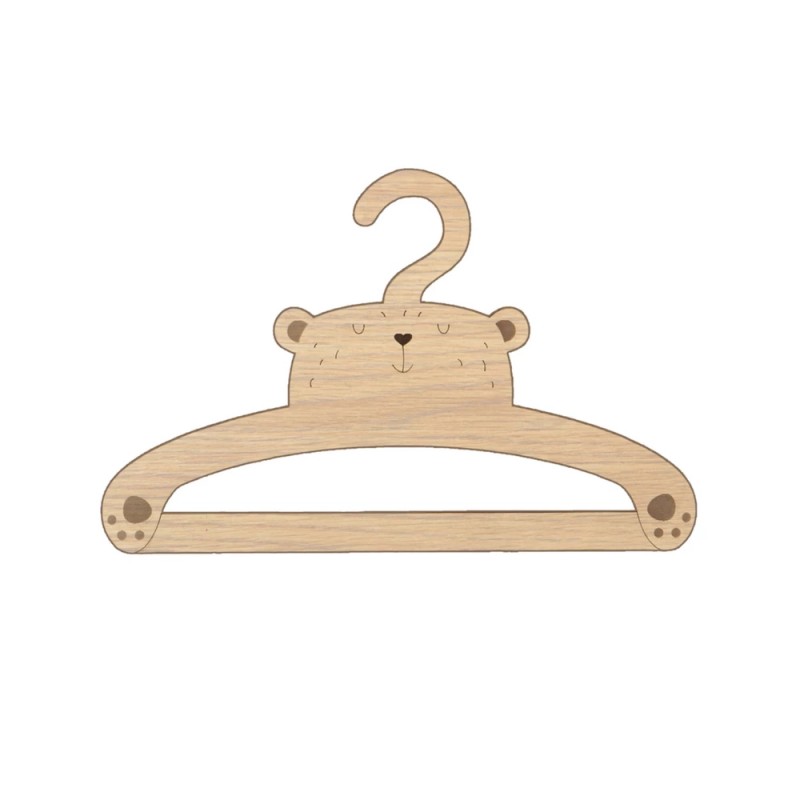 چوب لباسی چوبی کودک طرح خرس چشم بسته