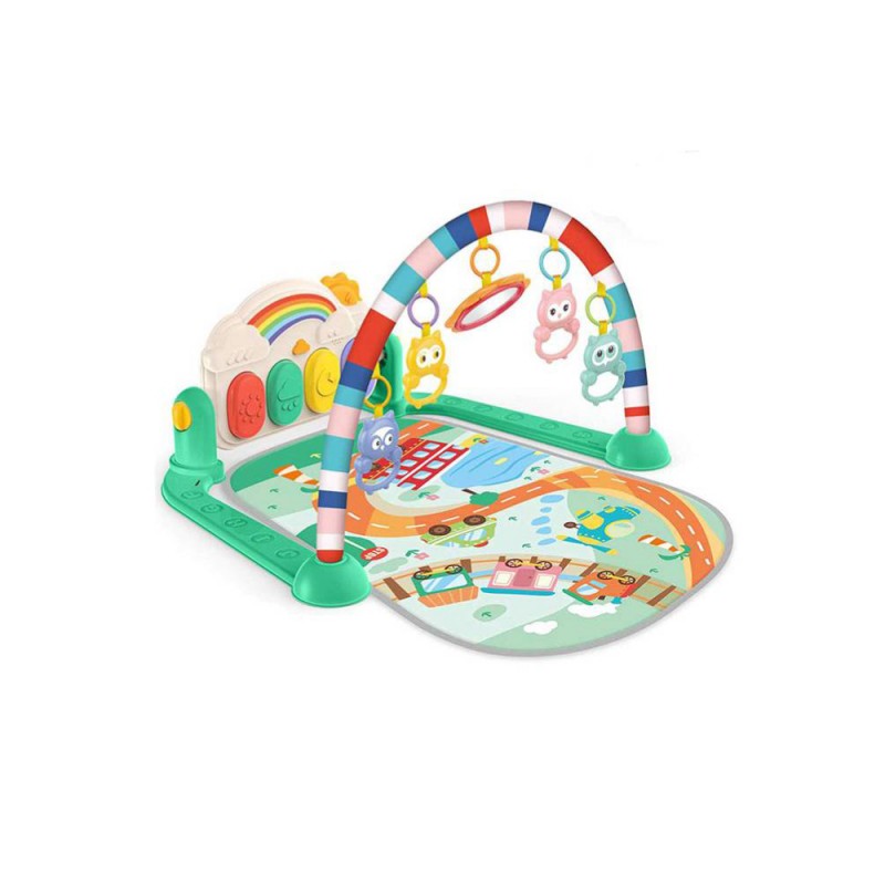 تشک بازی پیانویی نوزاد هانگر Huanger طرح  رنگین کمان