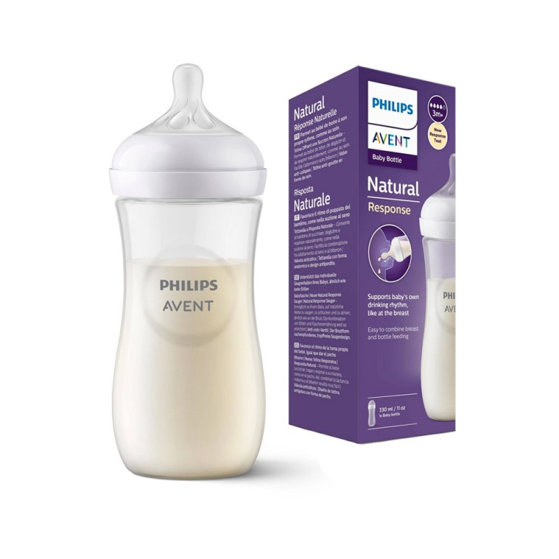 شیشه شیر طلقی 3+ ماه فیلیپس اونت PHILIPS AVENT ظرفیت 330 میلی لیتر