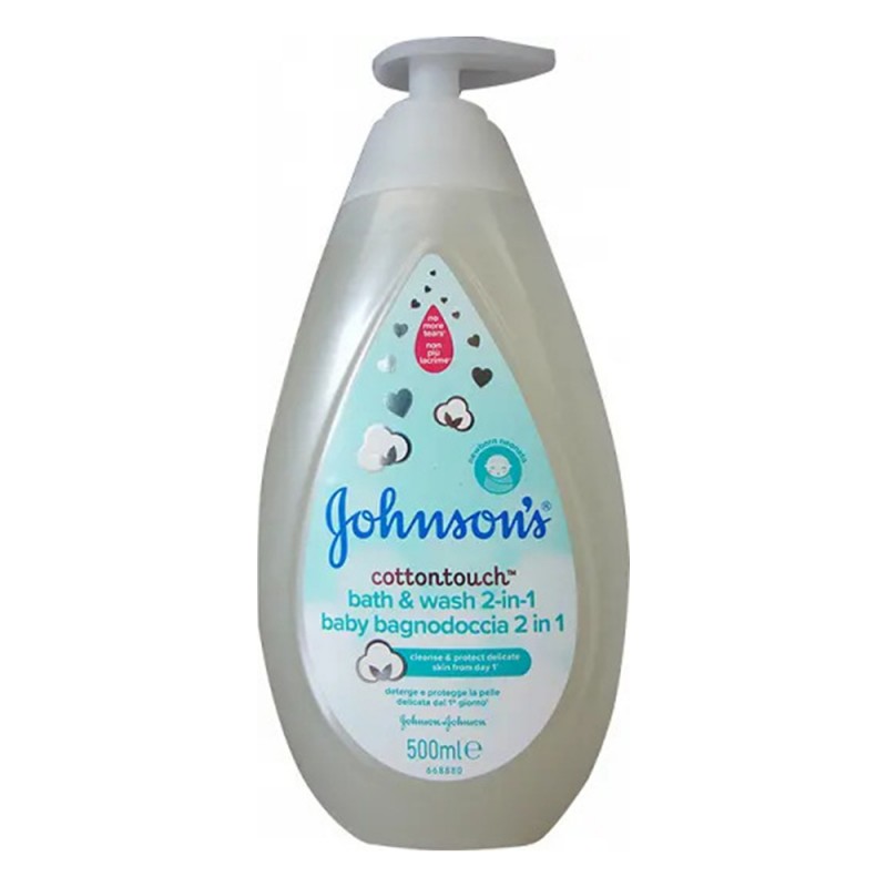 شامپو سر و بدن کودک جانسون Johnsons مدل Cotton Touch حجم 500 میلی لیتر