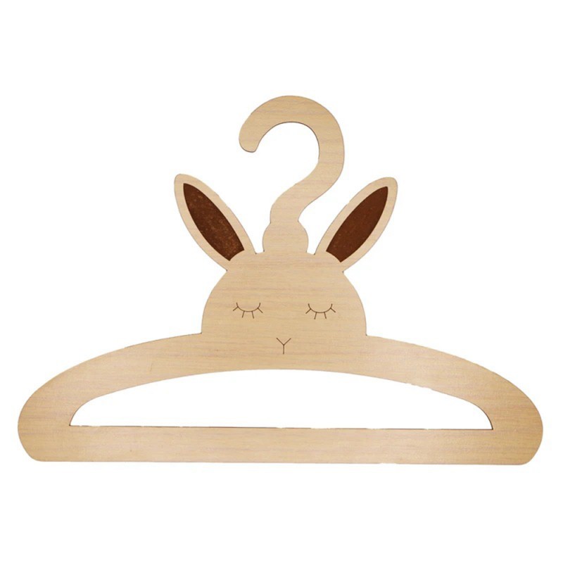 چوب لباسی چوبی کودک طرح خرگوش چشم بسته