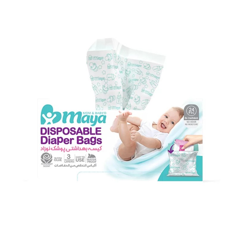 کیسه پوشک مایا maya بسته 24 عددی