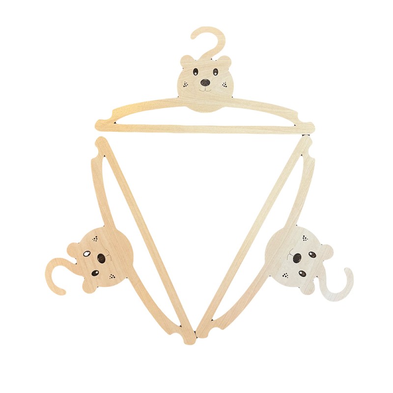 چوب لباسی چوبی کودک طرح خرس