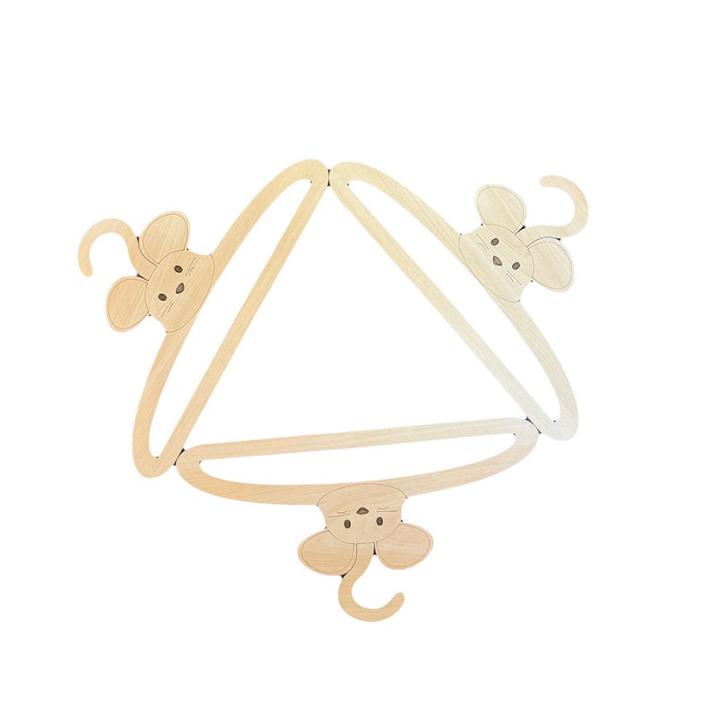 چوب لباسی چوبی کودک طرح موش