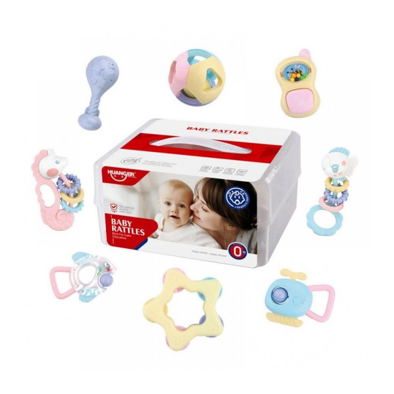 ست جغجغه و دندانگیر نوزاد هانگر HUANGER  کد 101