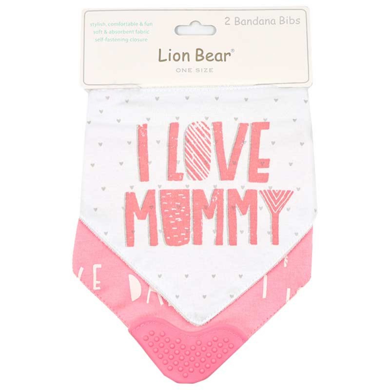 پیش بند سه گوش با دندانگیر لیون بیر Lion bear بسته دو عددی