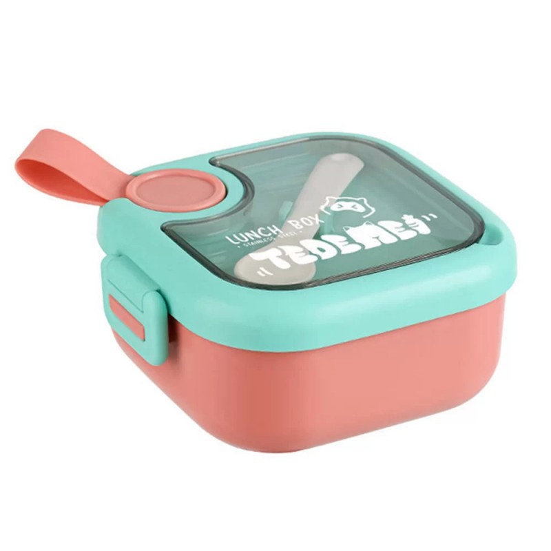 لانچ باکس استیل کودک با قاشق و قیچی Tedemei