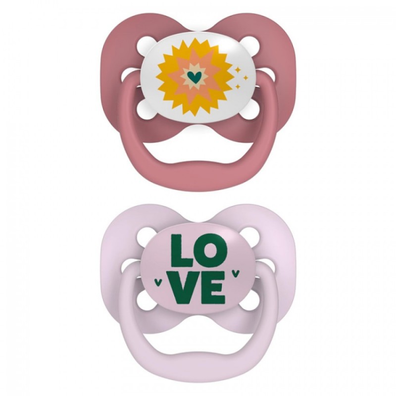 پستانک ارتودنسی  بادامی 0 تا 6  ماه  دکتر براون Dr Brown’s  طرح LOVE