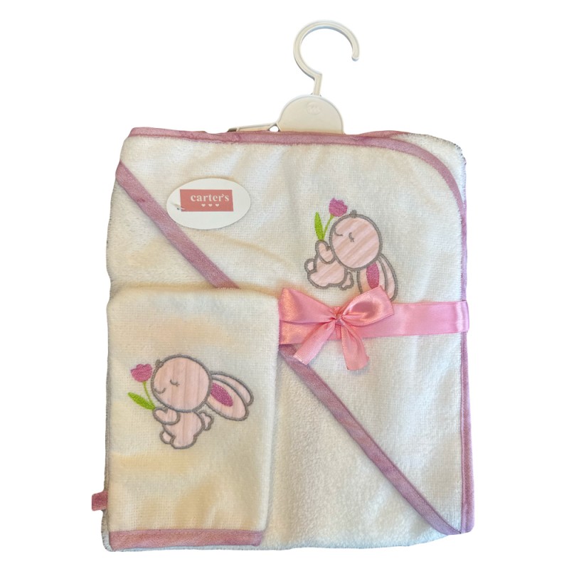 ست حوله کلاه دار و لیف نوزادی کارترز  carters