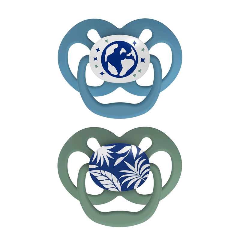 پستانک ارتودنسی بادامی شب‌ تاب 6تا18 ماه دکتر براون Dr Brown’s طرح برگ