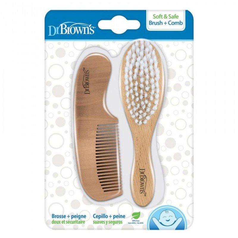 ست شانه و برس چوبی دکتر براون Dr.Brown's