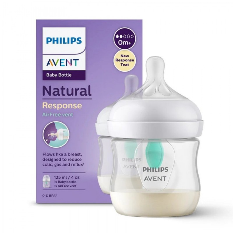 شیشه شیر طلقی  ضد نفخ فیلیپس اونت PHILIPS AVENT ظرفیت 125 میلی لیتر