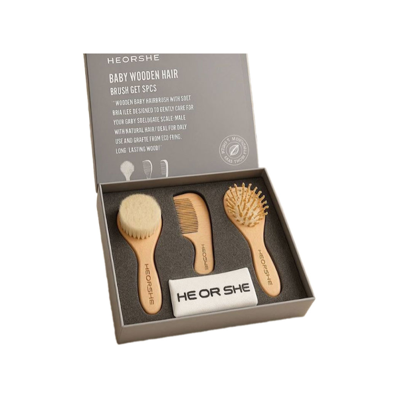 ست شانه و برس چوبی هی اور شی Heorshe