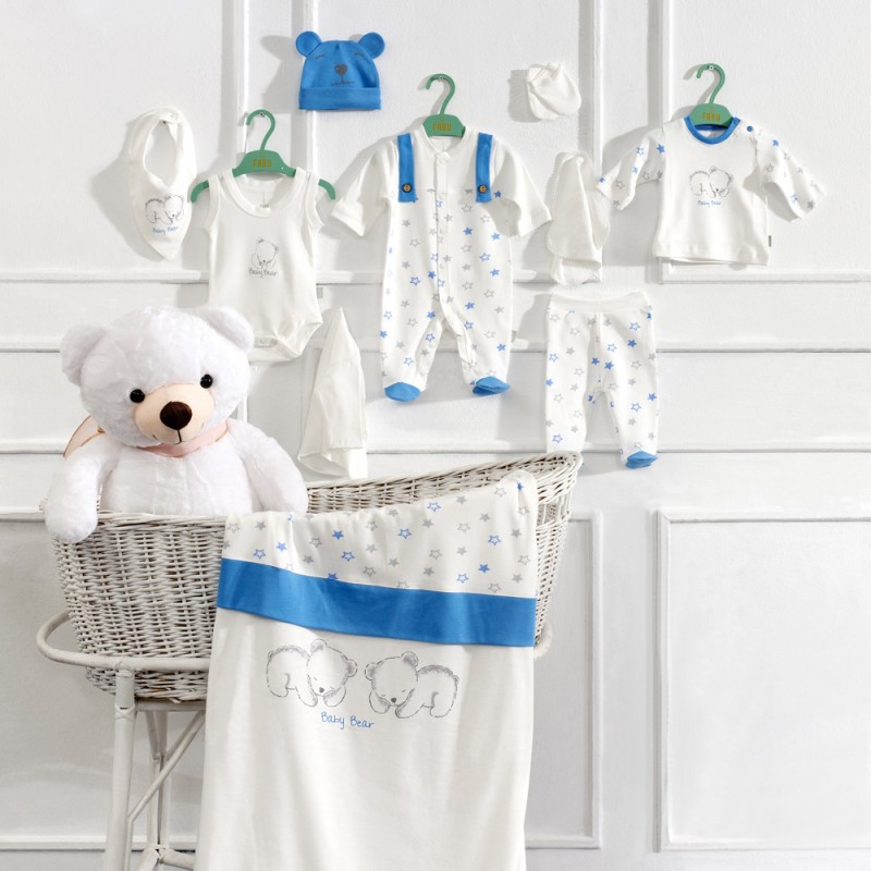 ست لباس بیمارستانی فابو ببه Fabu bebe طرح خرس آبی