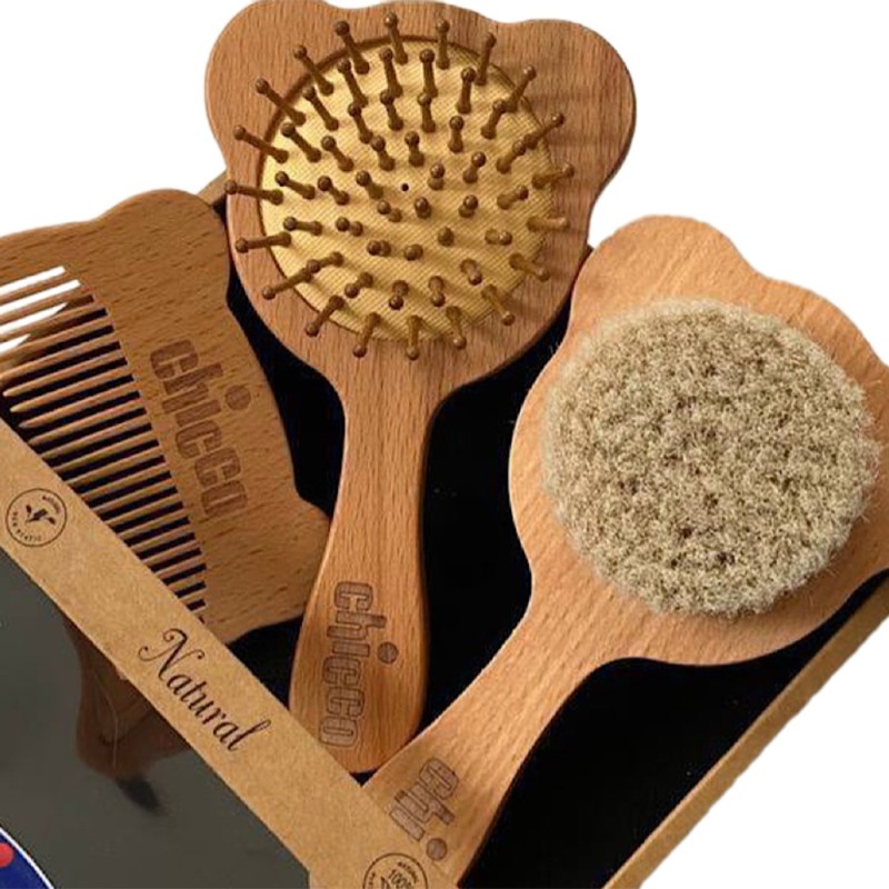 شانه و برس کودک چوبی چیکو Chicco طرح خرس