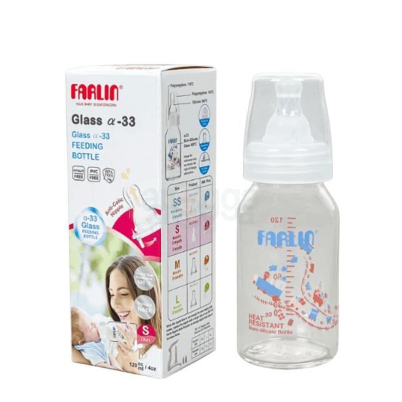 شیشه شیر پیرکس  فارلین Farlin حجم 120 میلی لیتر