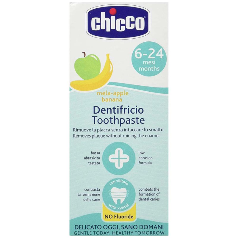 خمیردندان 6-24 ماه چیکو chicco با طعم سیب و موز ظرفیت 50 میلی لیتر