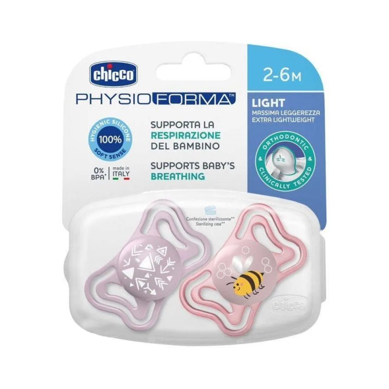 پستانک ارتودنسی 6-2 ماه فیزو فورما مدل لایت چیکو  Chicco بسته 2 عددی