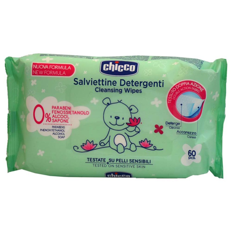 دستمال مرطوب سبز چیکو Chicco بسته 60 عددی