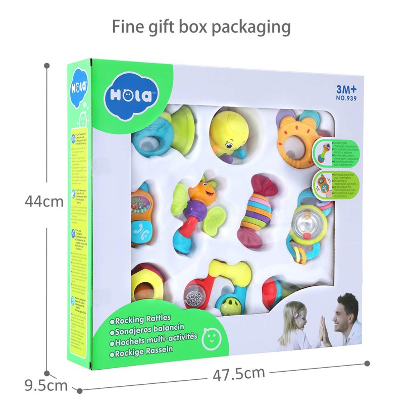 ست جغجغه و دندانگیر هولی تویز Huile Toys کد  939 بسته ده عددی