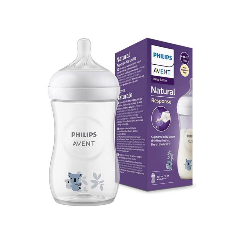 شیشه شیر طلقی 1+ ماه فیلیپس اونت PHILIPS AVENT ظرفیت 260 میلی لیتر طرحدار