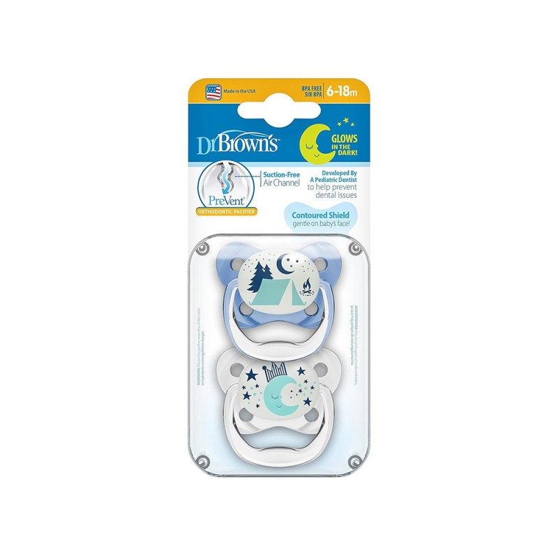 پستانک ارتودنسی شب تاب 6 تا 18 ماه  دکتر براون Dr Brown’s طرح جنگل و ماه بسته دو عددی