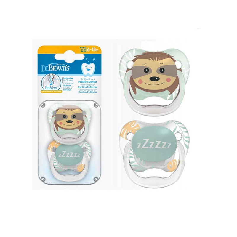 پستانک ارتودنسی  6 تا 18 ماه  دکتر براون Dr Brown’s طرح جوجه تیغی بسته دو عددی