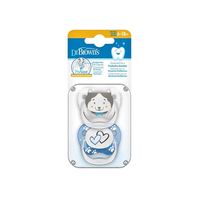 پستانک ارتودنسی  6 تا 18 ماه  دکتر براون Dr Brown’s طرح گرگ بسته دو عددی