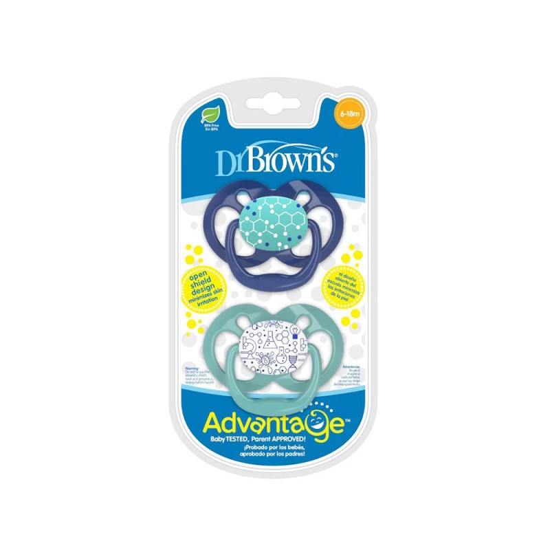 پستانک ارتودنسی 6-18 ماه دکتر براون Dr Browns بسته دو عددی