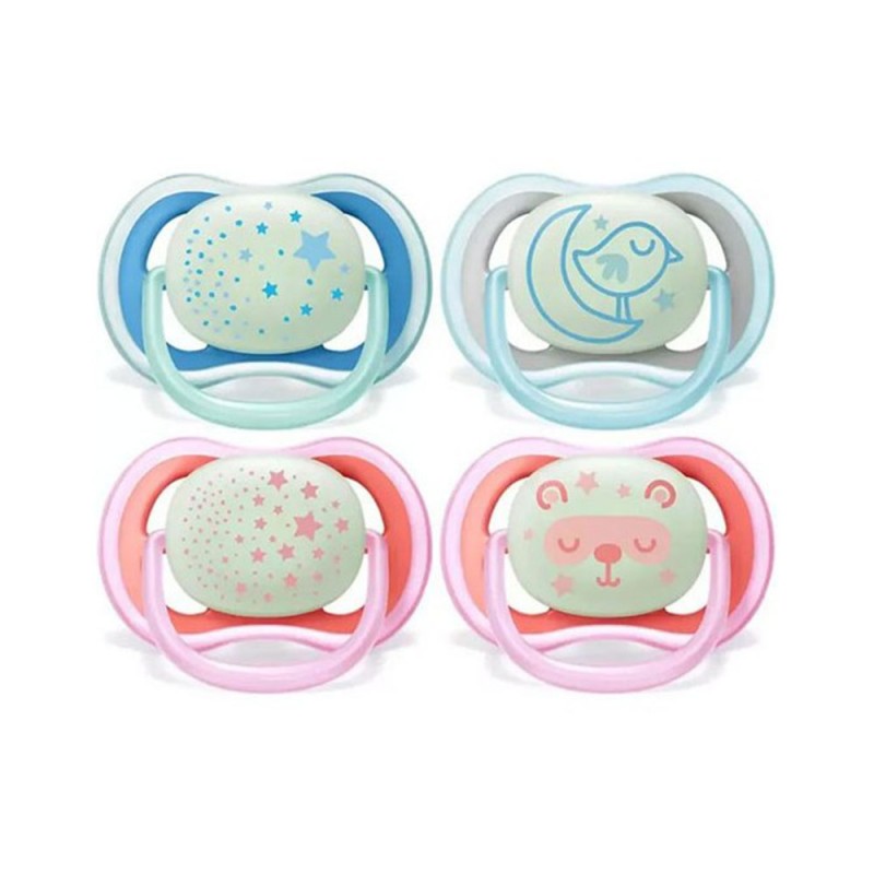 پستانک ارتودنسی شب تاب  18-6 ماه فیلیپس اونت Philips Avent بسته دو عددی  SCF376/20