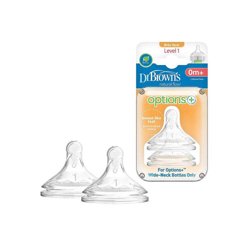 سرشیشه پهن 0+ ماه دکتر براون Dr Browns بسته دو عددی