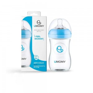 شیشه شیر طلقی 12+ ماه یومامی  UMOMY ظرفیت 260 میلی لیتر