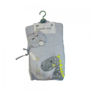 ست حوله نوزاد 5 تکه مادرکر Mothercare طرح دایناسور تاج دار