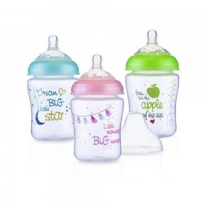 شیشه شیر طلقی 0+ ماه نابی NUBY ظرفیت 270 میلی لیتر