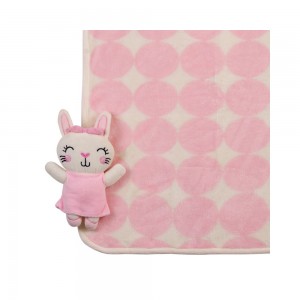 پتو مخملی نوزاد با عروسک baby buddies