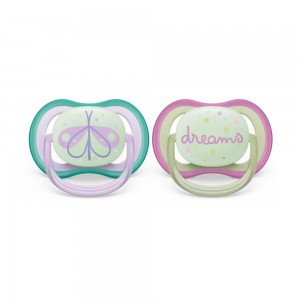 پستانک ارتودنسی شب تاب  6-0 ماه فیلیپس اونت Philips Avent بسته دو عددی  SCF376/19