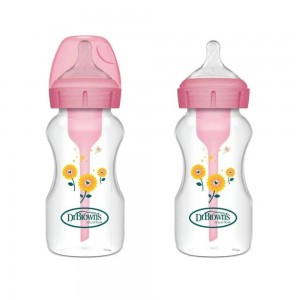 شیشه شیر طلقی +0 ماه  دکتر براون Dr Brown’s ظرفیت 270 میلی لیتر طرح گل