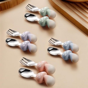 ست قاشق و چنگال استیل طرح قارچ