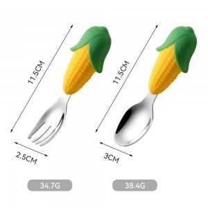 ست قاشق و چنگال استیل طرح ذرت