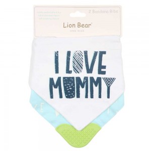 پیش بند سه گوش با دندانگیر لیون بیر Lion bear بسته دو عددی