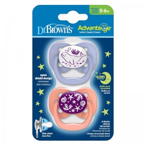 پستانک ارتودنسی بادامی شب‌ تاب 0 تا 6 ماه دکتر براون Dr Brown’s طرح طرح وال