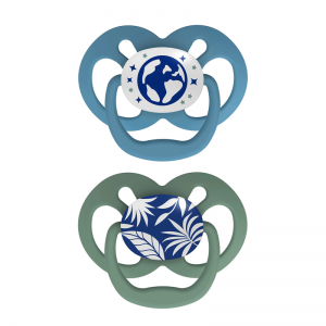 پستانک ارتودنسی بادامی شب‌ تاب 6تا18 ماه دکتر براون Dr Brown’s طرح برگ